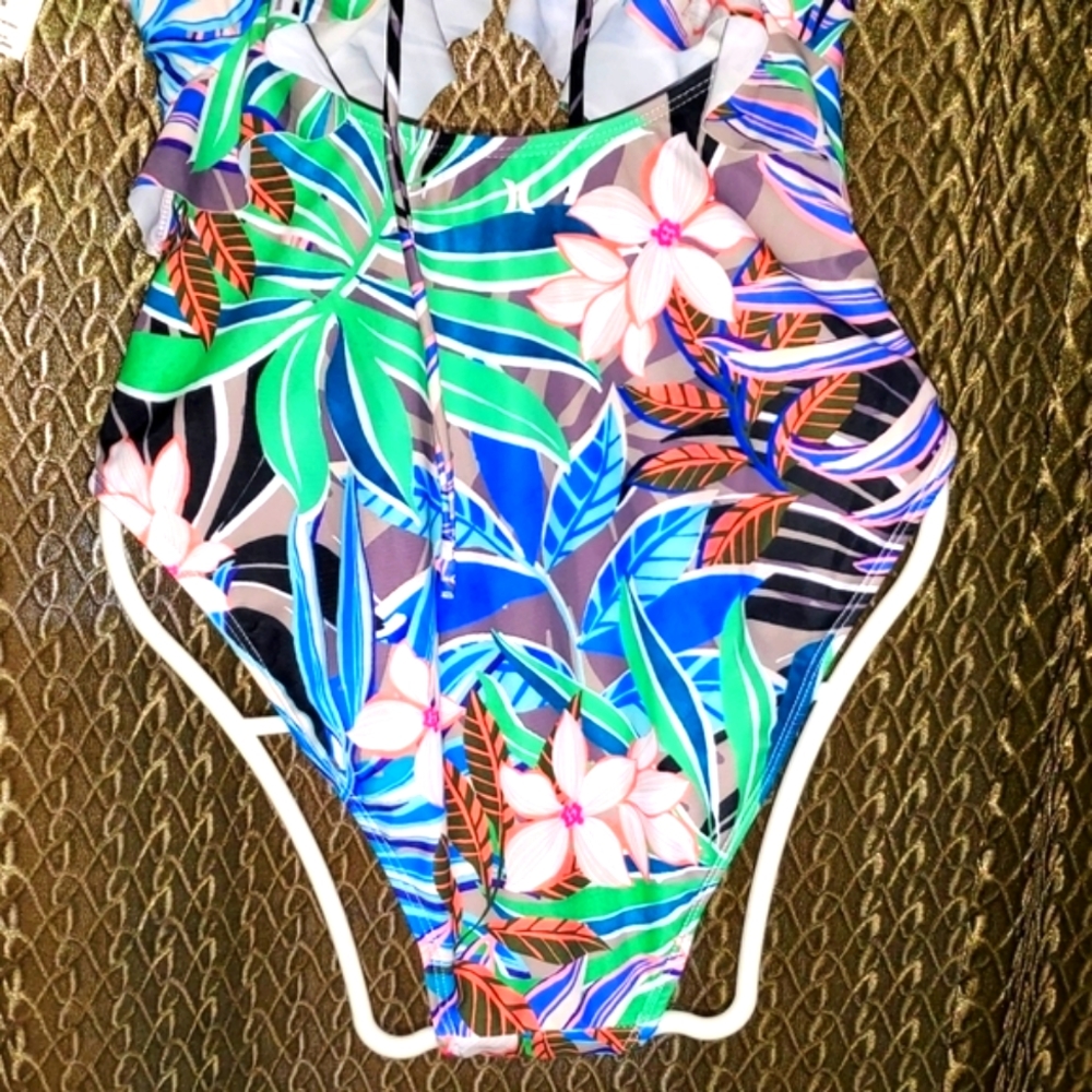 Hurley One Piece Floral Padded Monokini Swimsuit - Picture 9 of 10